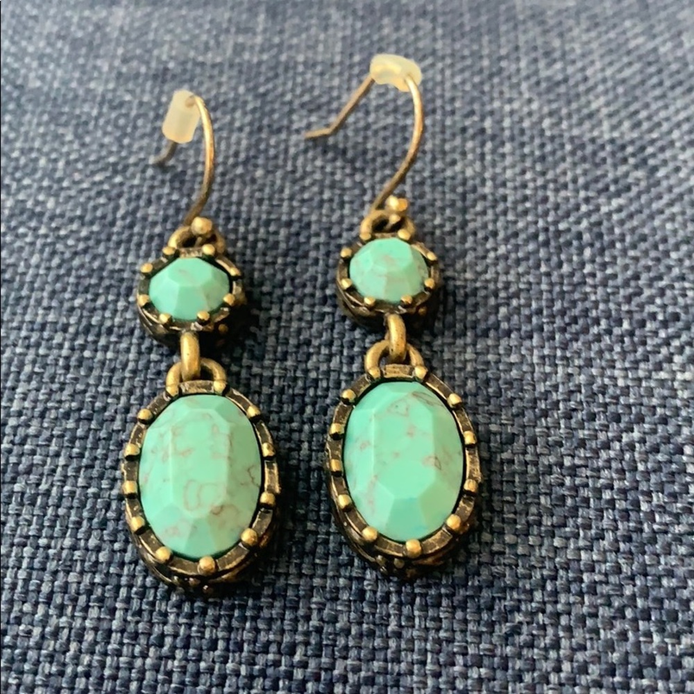 Lucky Brand gold with Blue Stone Earrings
